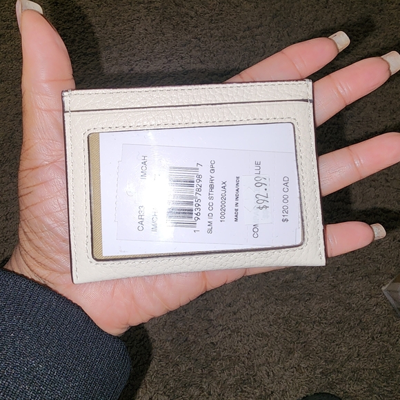 Coach Cream Card Holder with Strawberry Motif - Picture 2 of 2